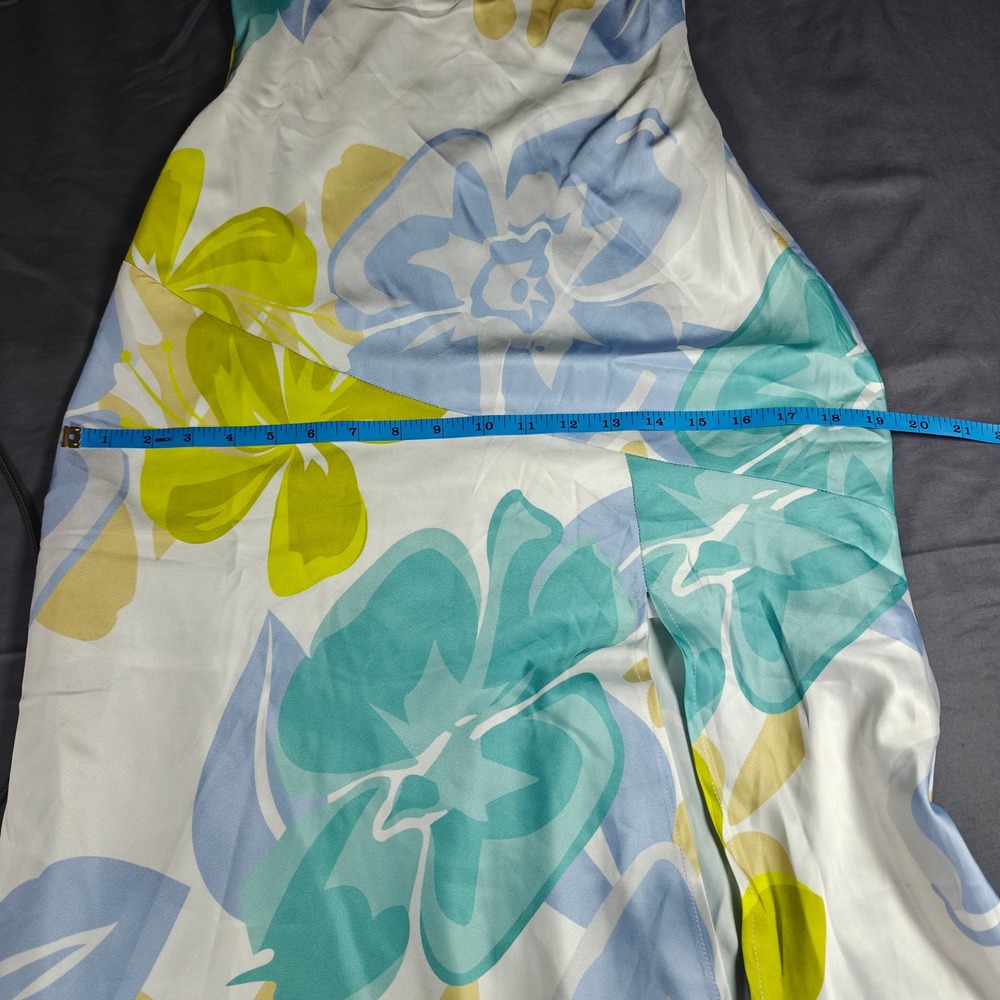 Saints & Secrets Floral Cowl Neck Slip Maxi Dress Blue Yellow White Size S NWT - Picture 12 of 15